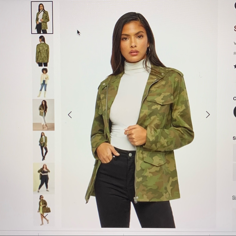 JustFab Small Camo Utility Jacket